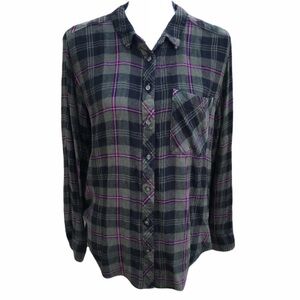 Arizona Plaid Boyfriend Shirt Size XL